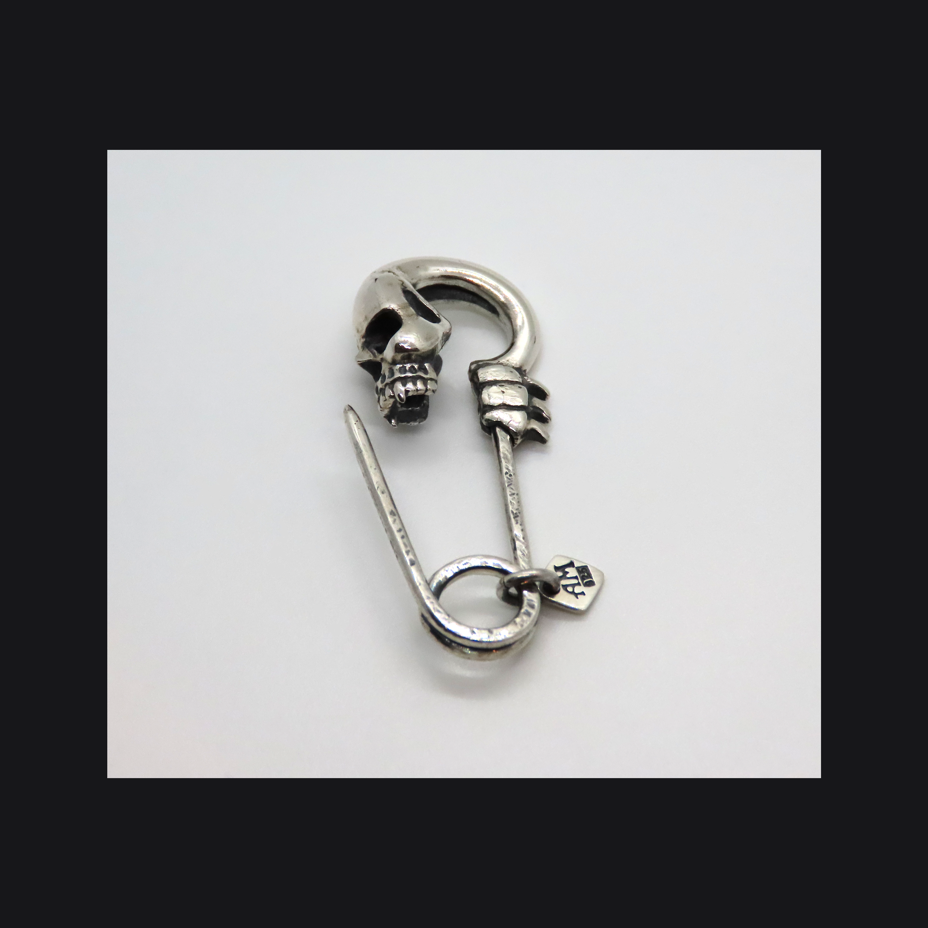 Skull Safety Pin Brooch