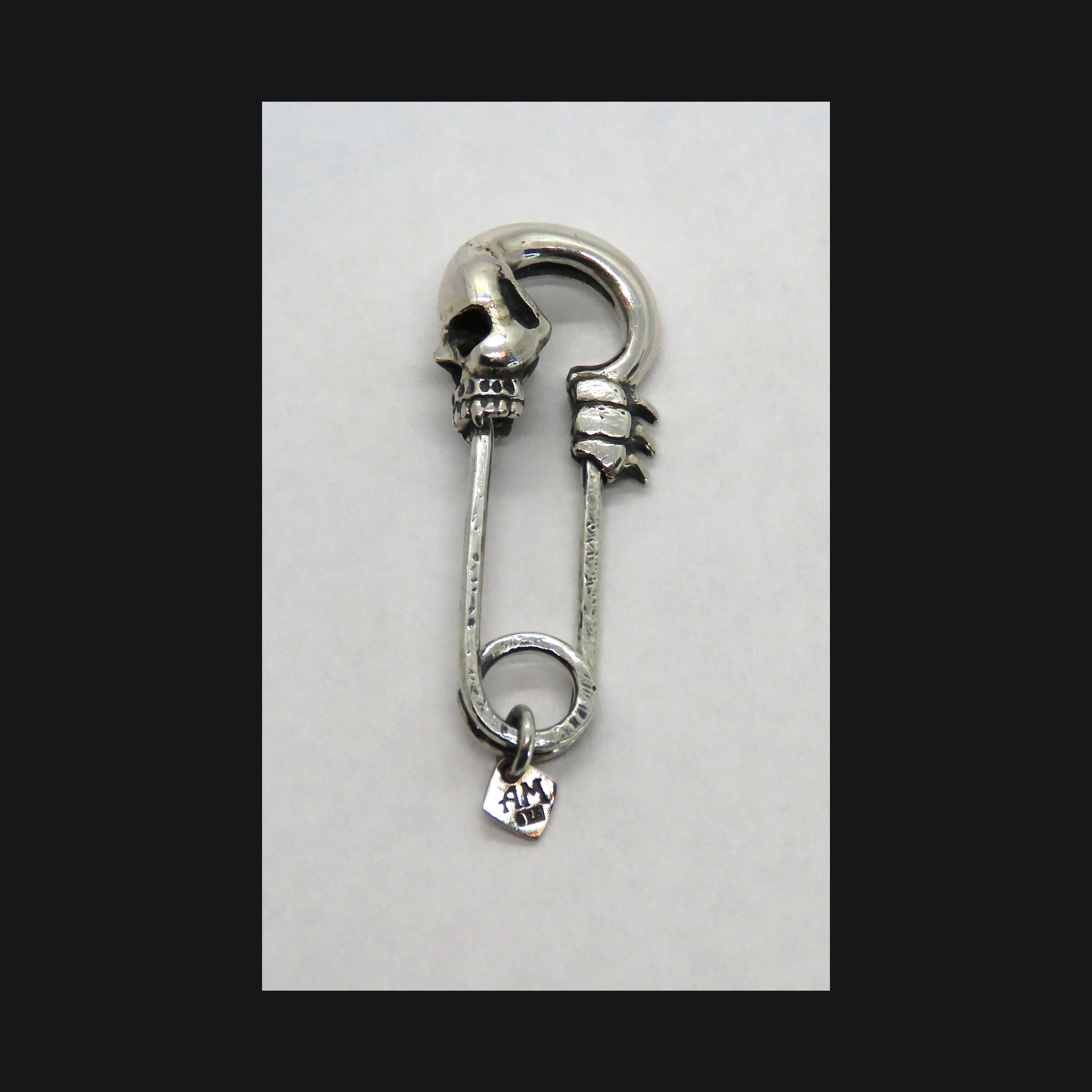 Skull Safety Pin Brooch
