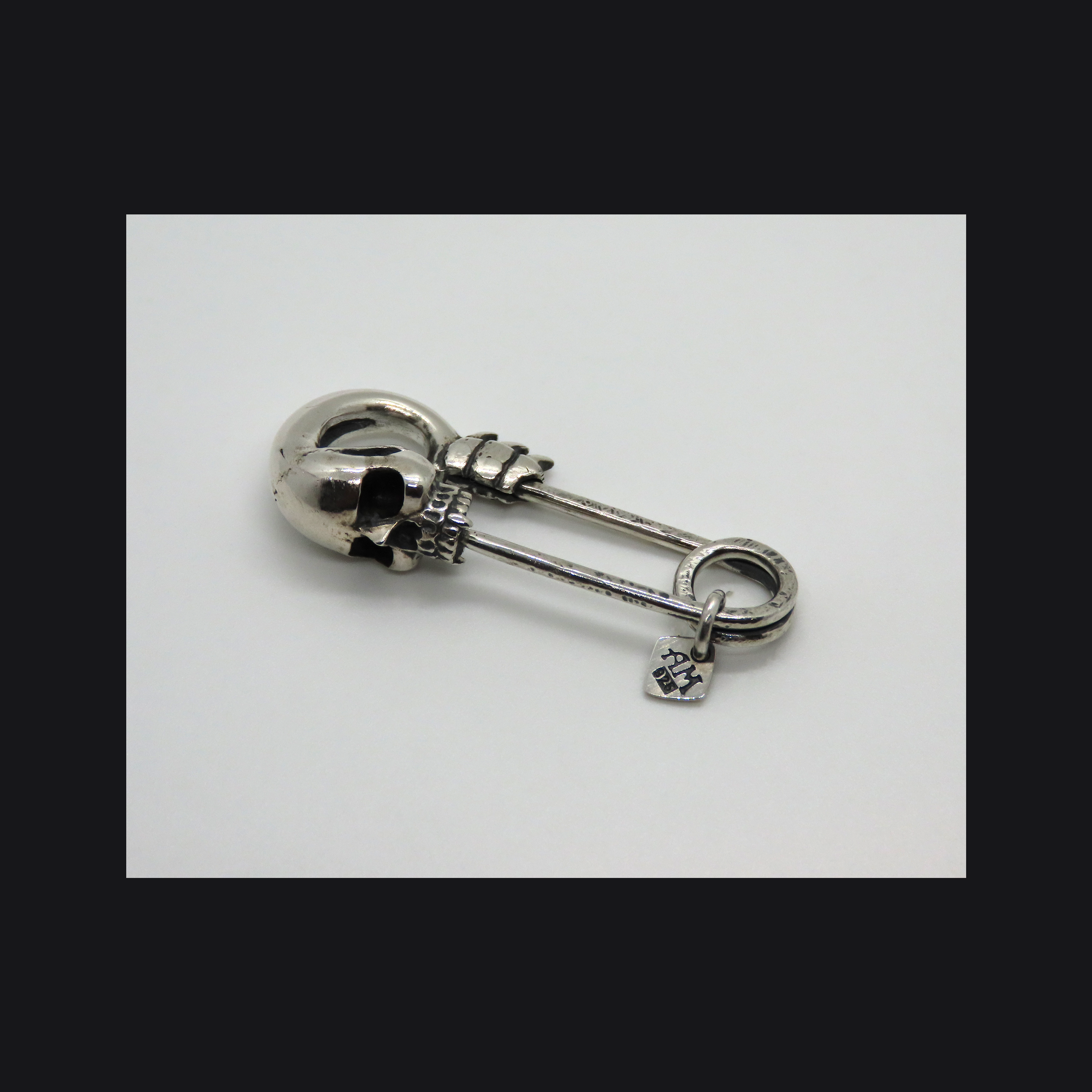 Skull Safety Pin Brooch
