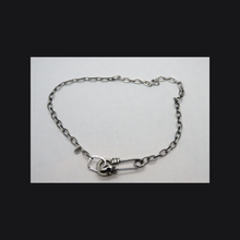 Load image into Gallery viewer, Vamp-Skull Safety Pin Necklace
