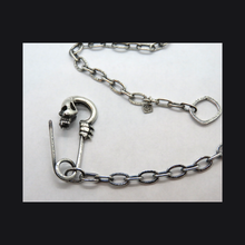 Load image into Gallery viewer, Vamp-Skull Safety Pin Necklace
