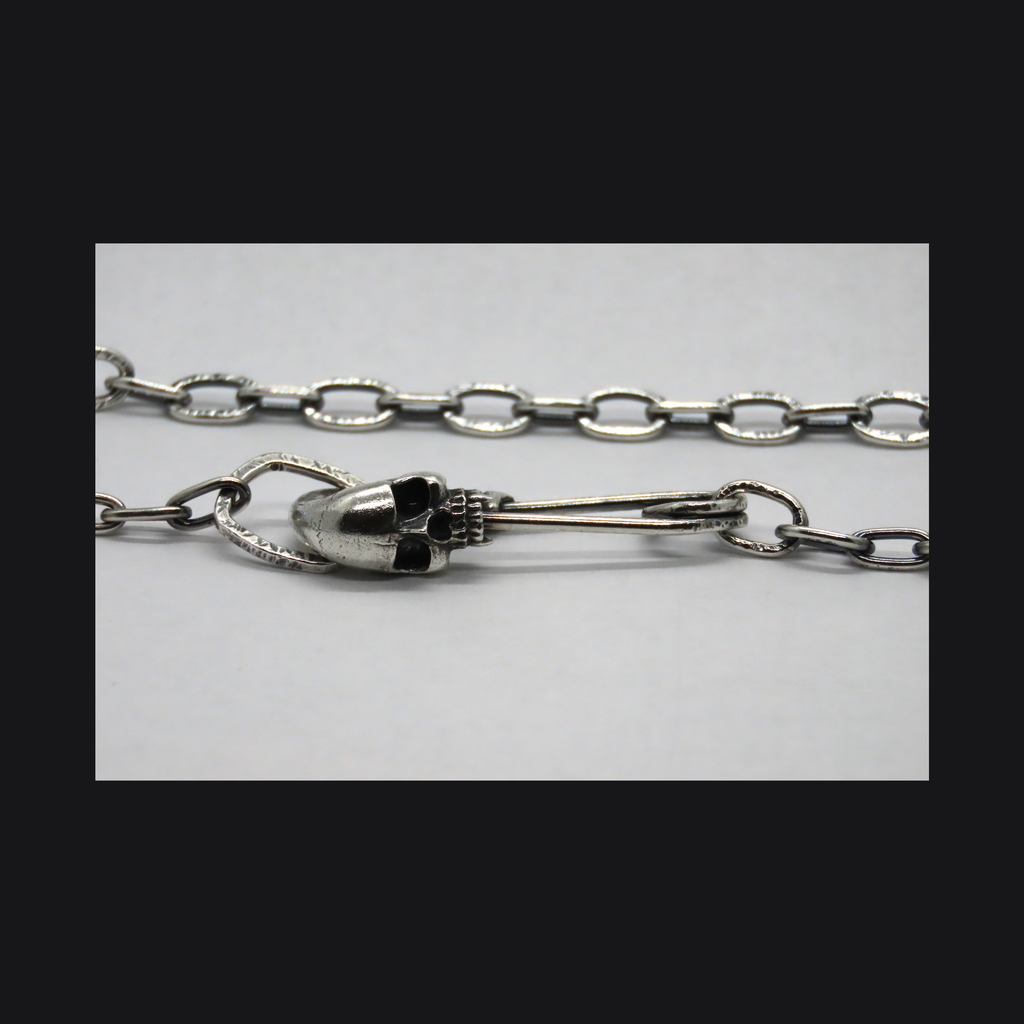 Vamp-Skull Safety Pin Necklace