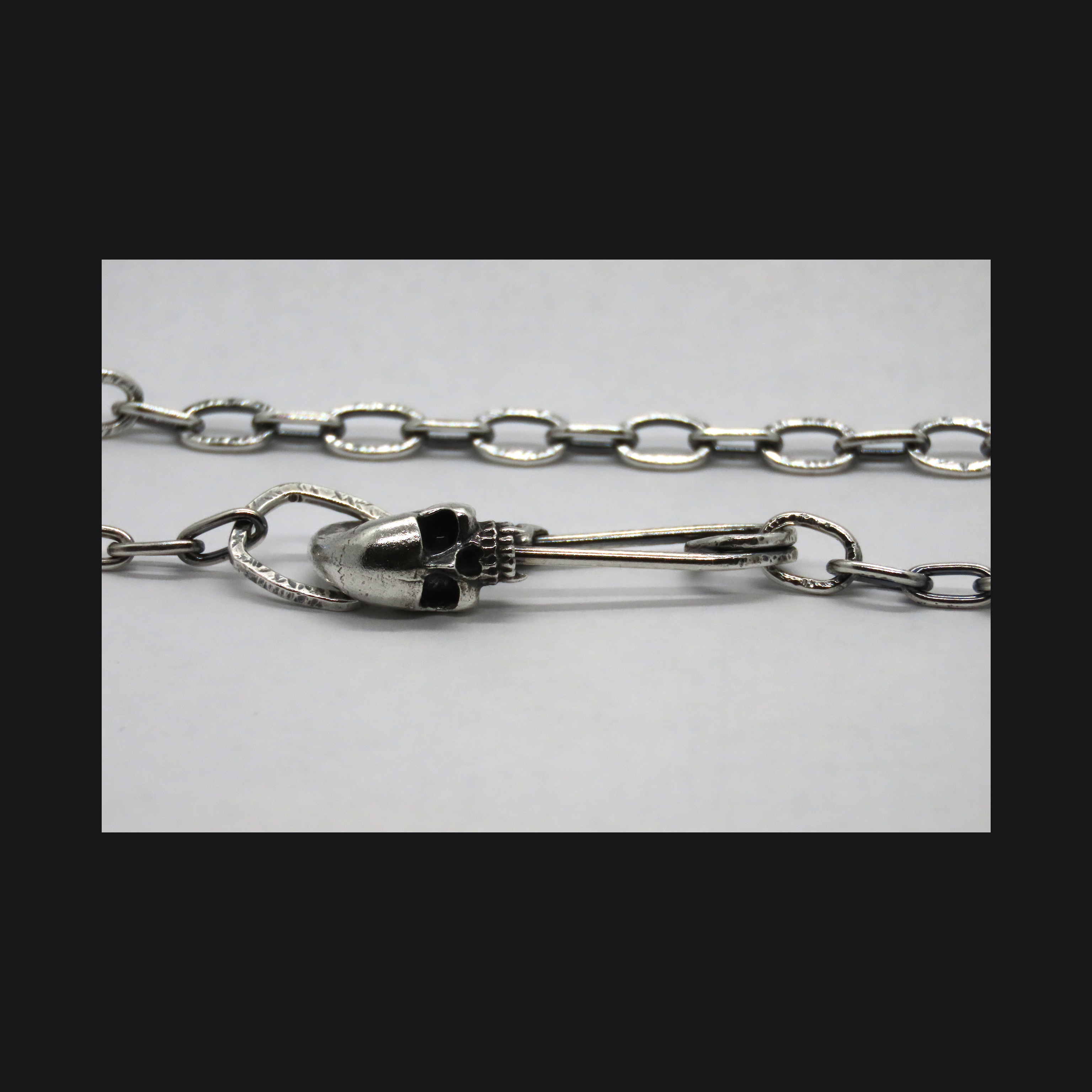 Vamp-Skull Safety Pin Necklace