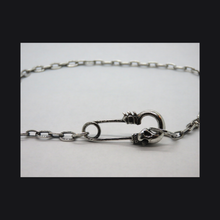 Load image into Gallery viewer, Vamp-Skull Safety Pin Necklace
