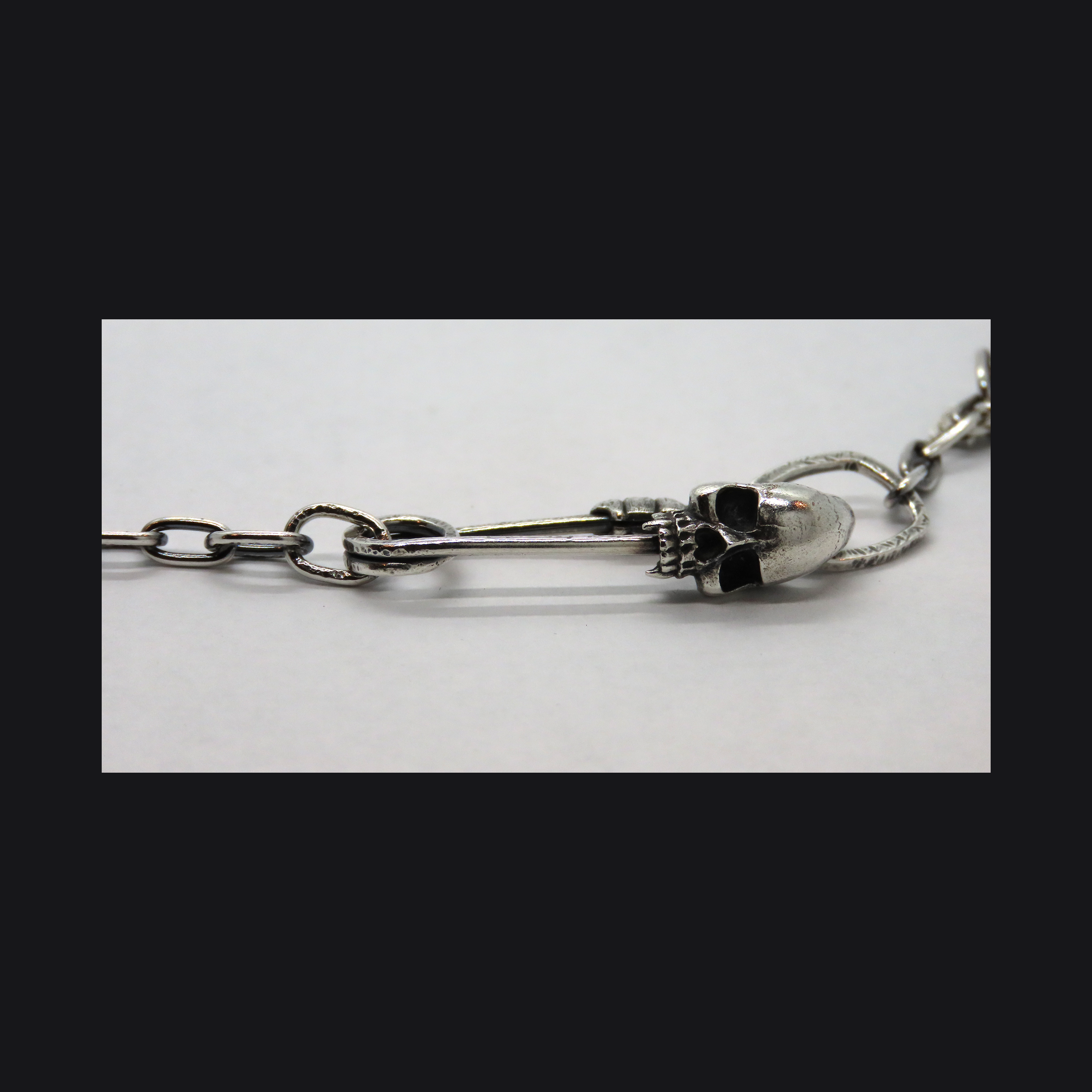 Vamp-Skull Safety Pin Necklace
