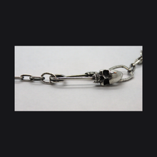 Load image into Gallery viewer, Vamp-Skull Safety Pin Necklace
