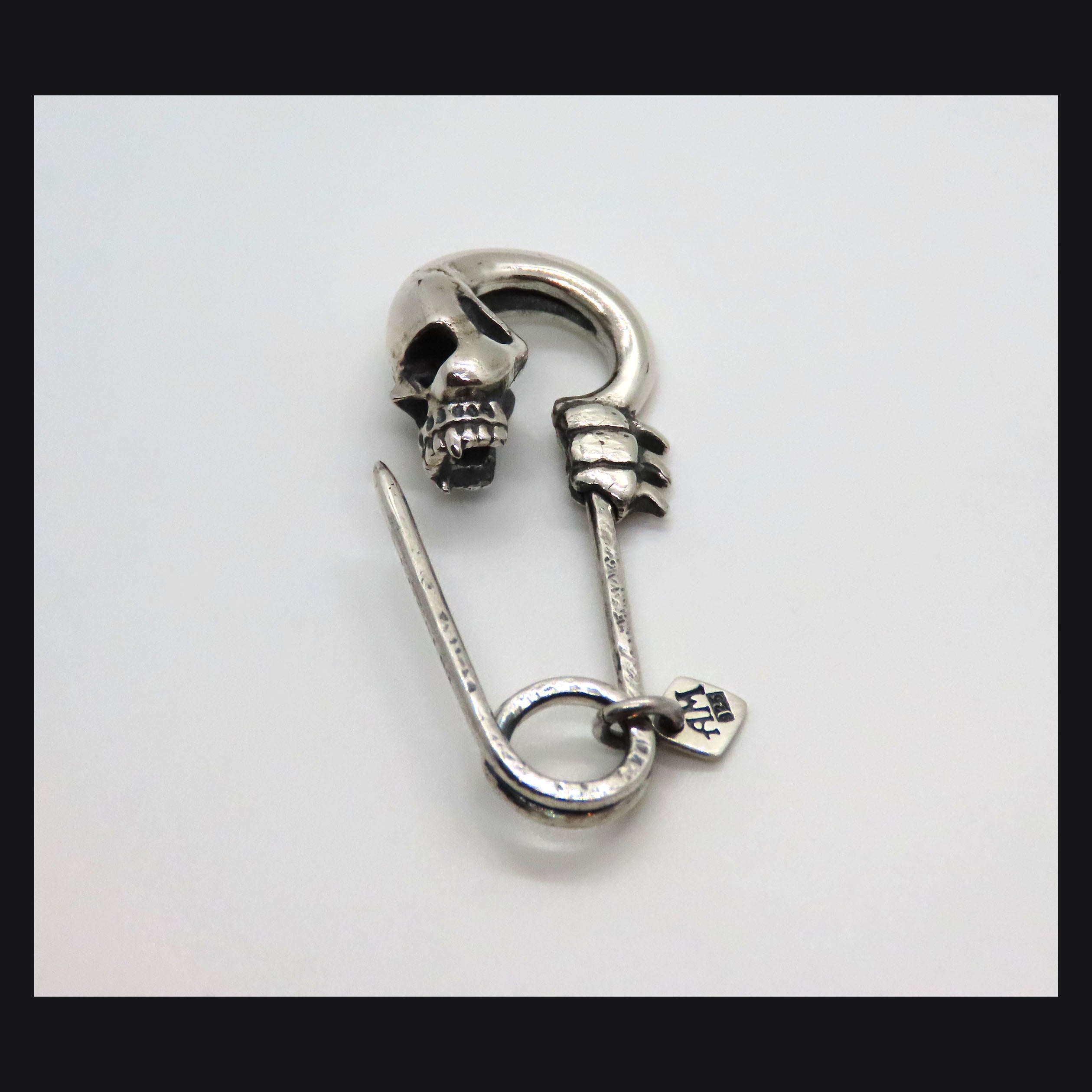Skull Safety Pin Brooch