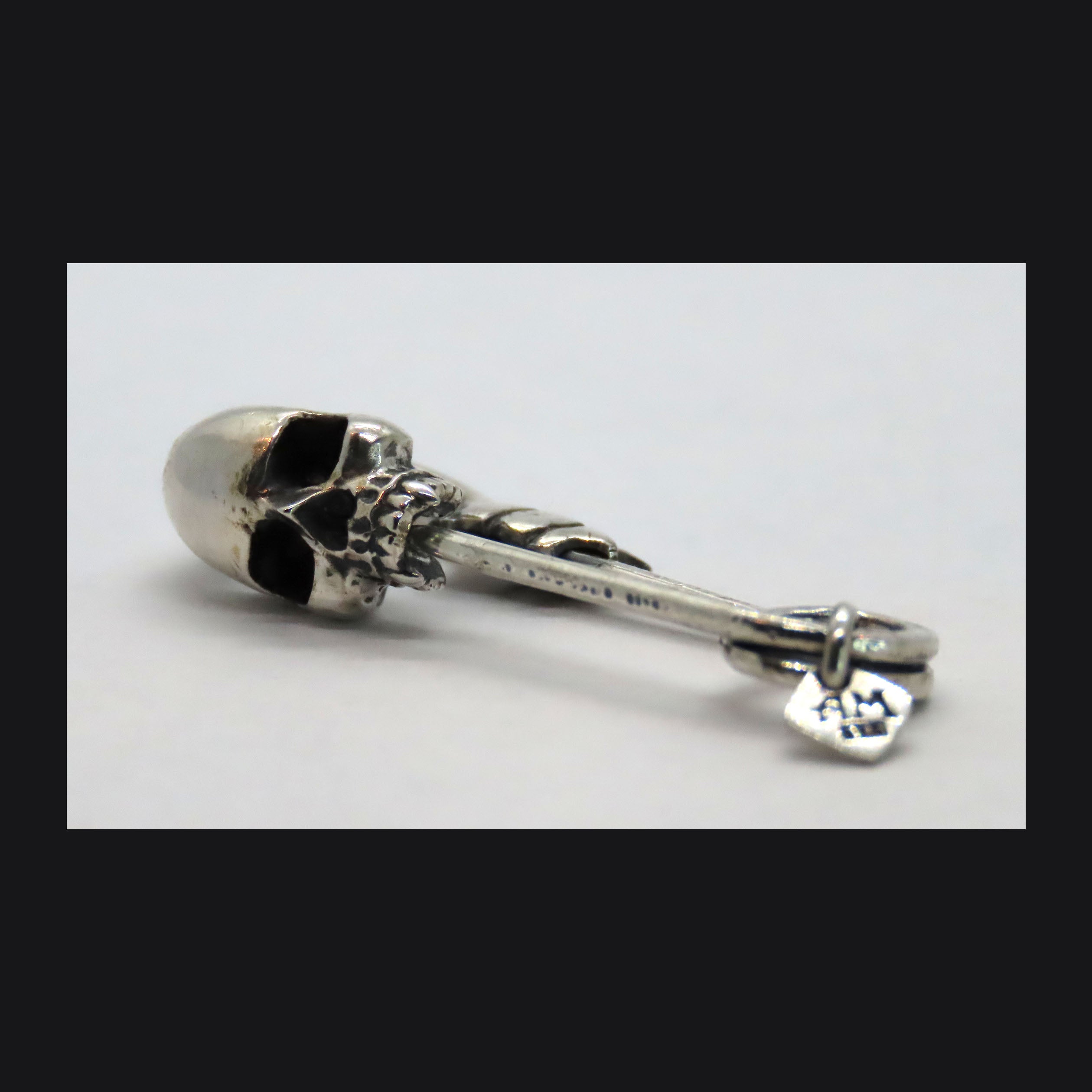 Skull Safety Pin Brooch