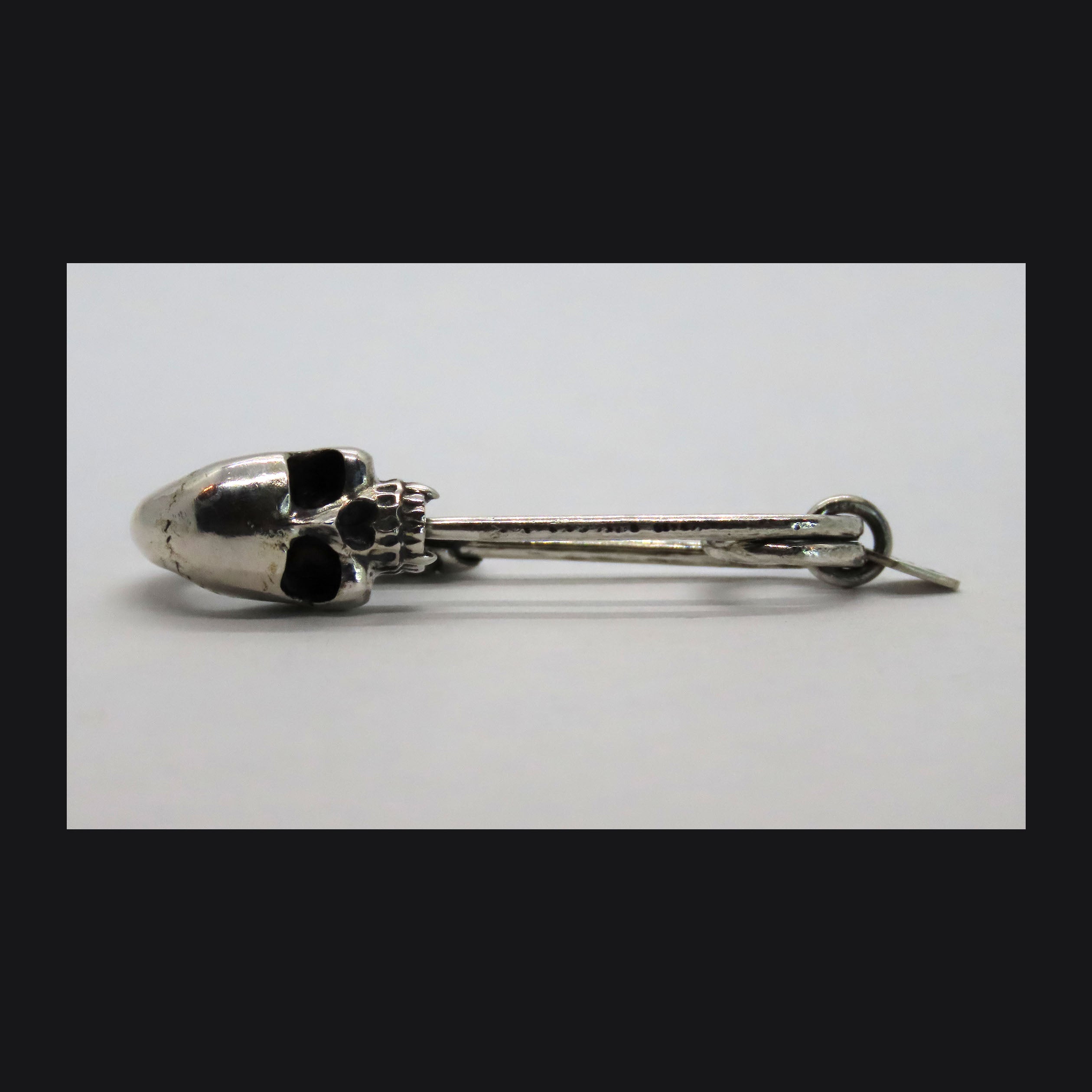 Skull Safety Pin Brooch