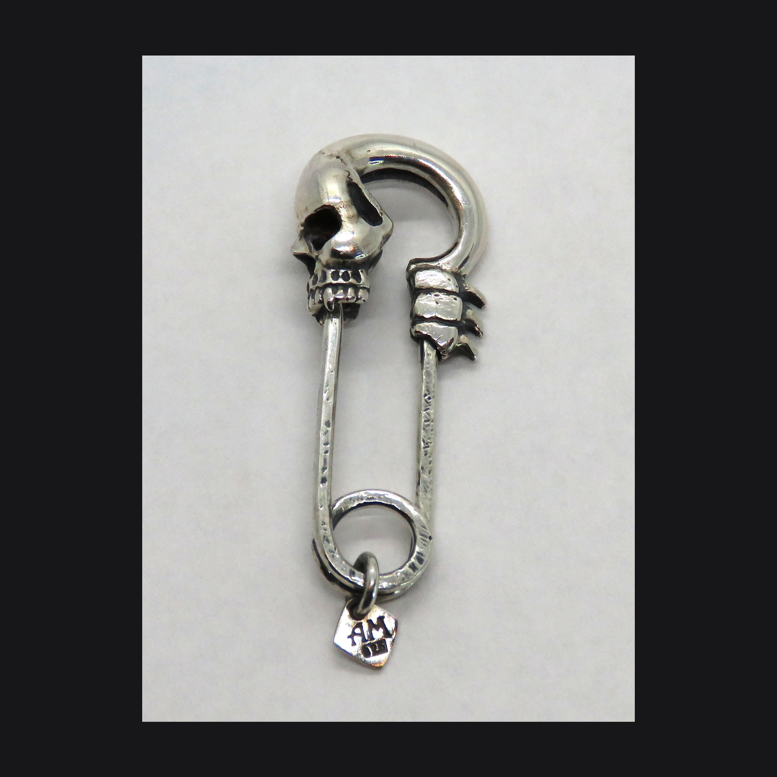 Skull Safety Pin Brooch