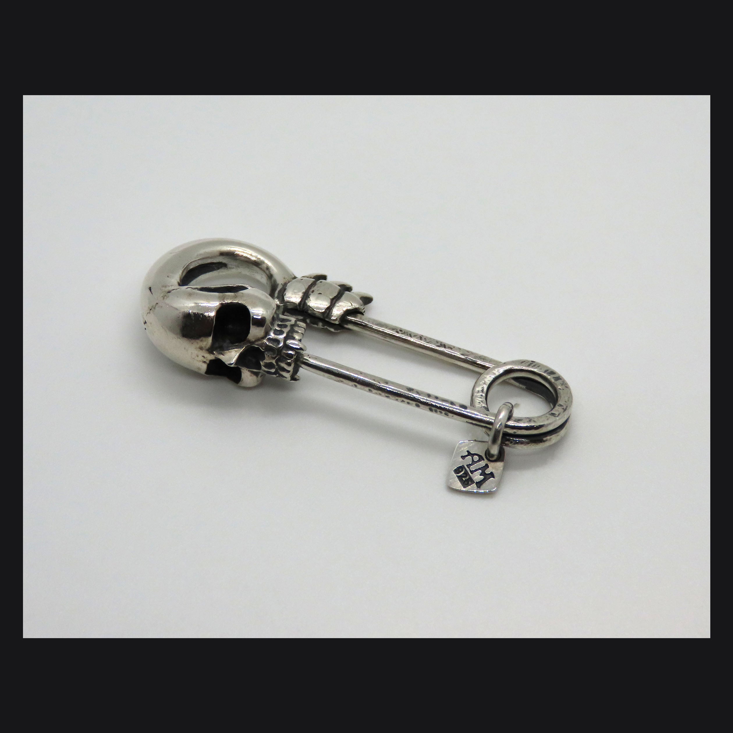 Skull Safety Pin Brooch