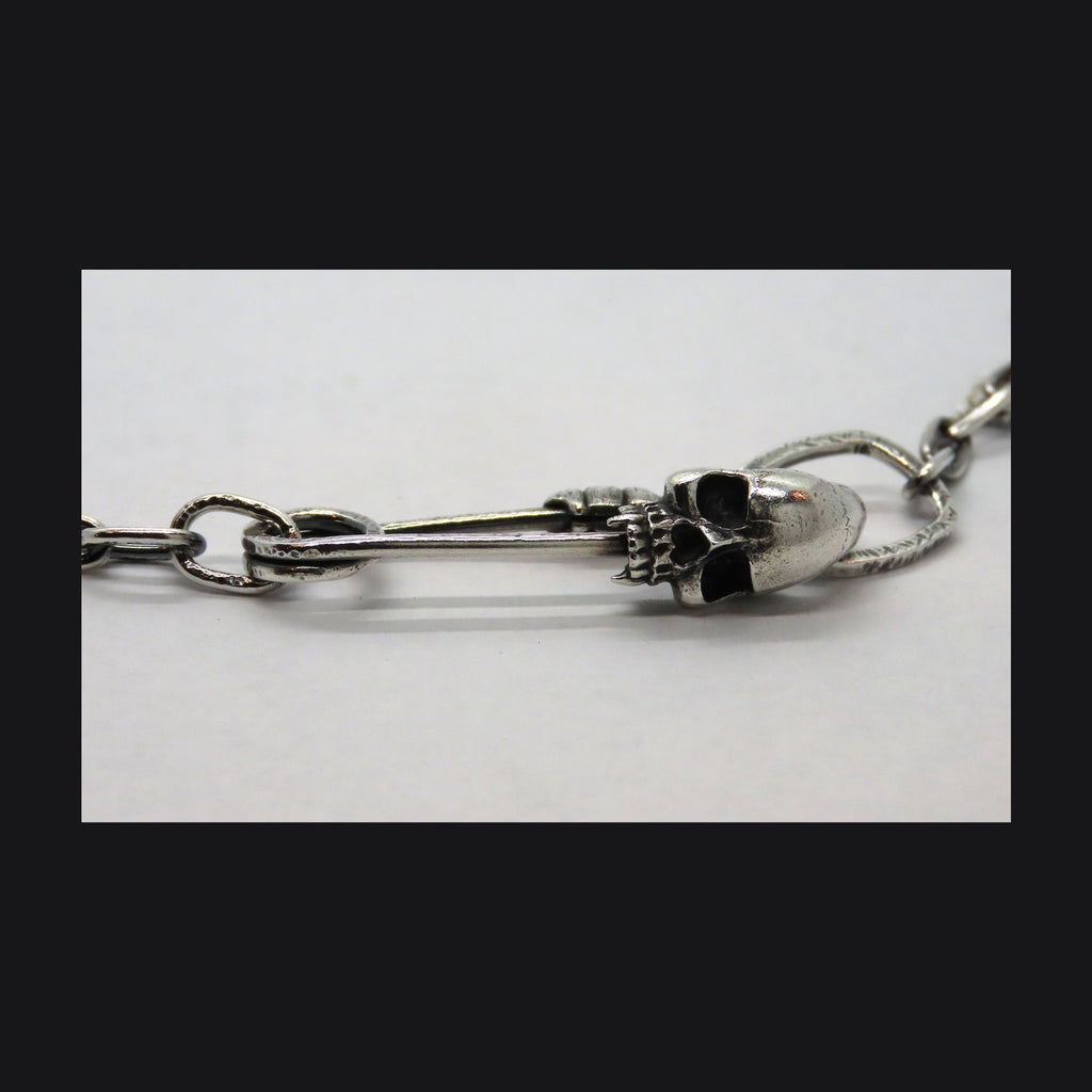 Skull Safety Pin Necklace