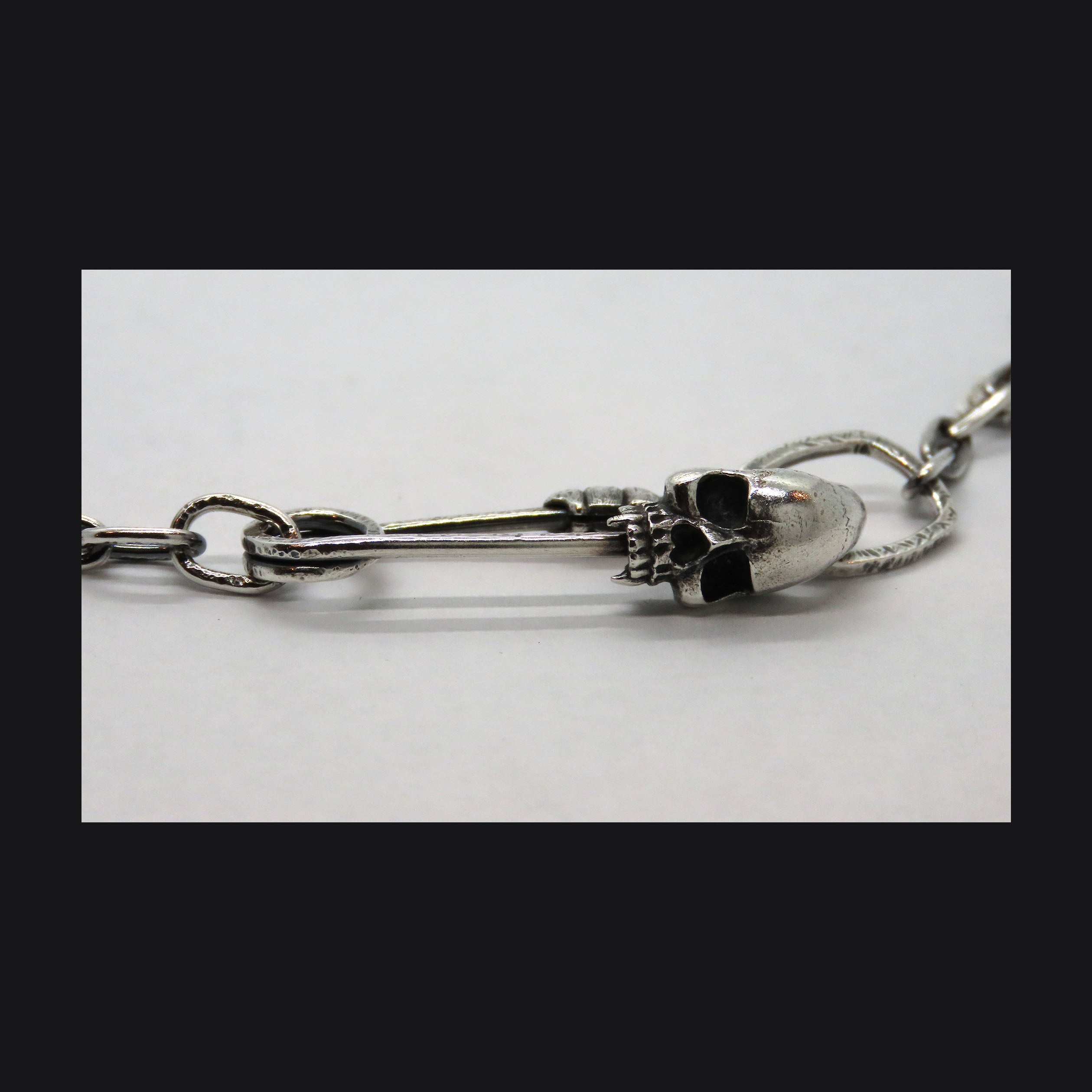 Skull Safety Pin Necklace