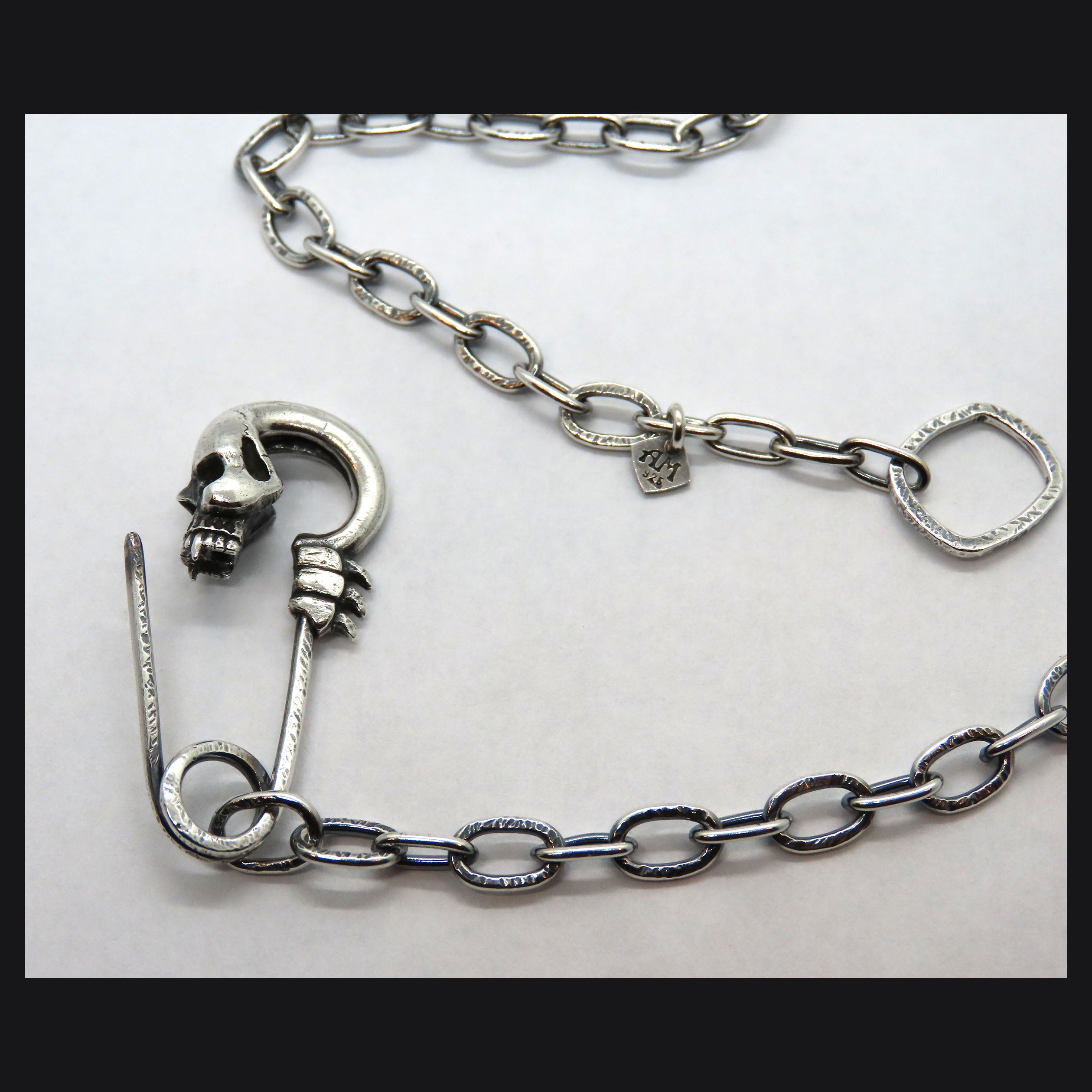 Skull Safety Pin Necklace